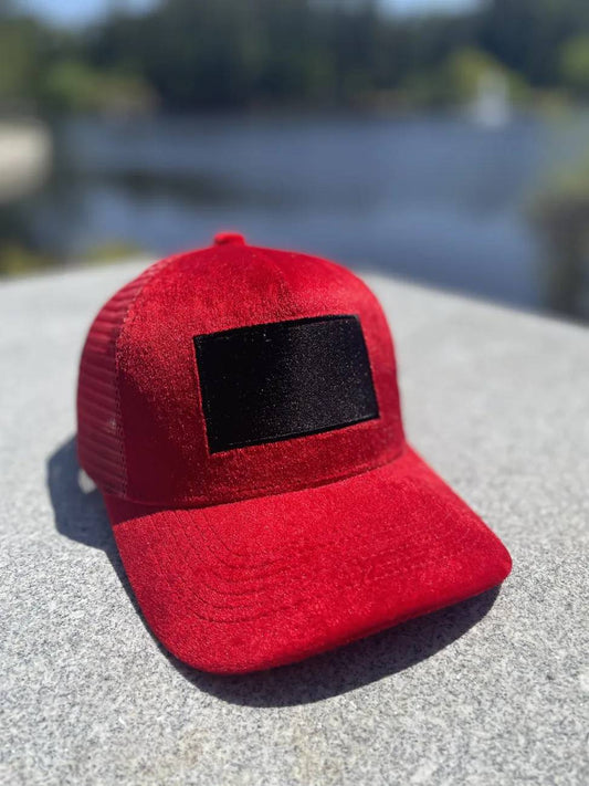Red Velvet Trucker Hat (SEE DESCRIPTION for purchase instructions)